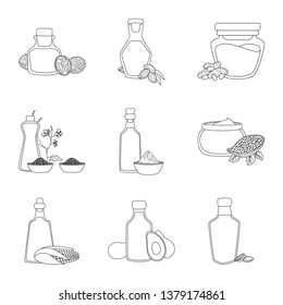 Vector design of healthy  and vegetable  sign. Collection of healthy  and organics vector icon for stock.