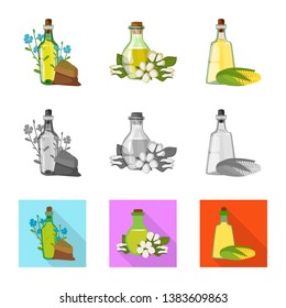 Vector design of healthy  and vegetable  sign. Set of healthy  and agriculture stock vector illustration.