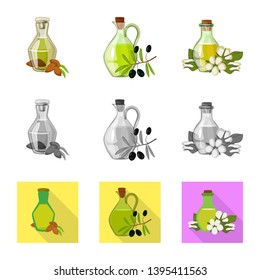 Vector design of healthy  and vegetable  sign. Set of healthy  and agriculture stock symbol for web.
