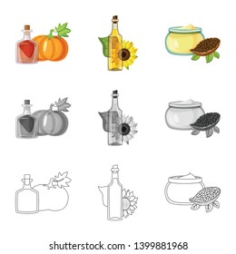 Vector design of healthy  and vegetable  sign. Set of healthy  and agriculture stock symbol for web.