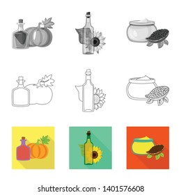 Vector design of healthy  and vegetable  sign. Set of healthy  and agriculture vector icon for stock.