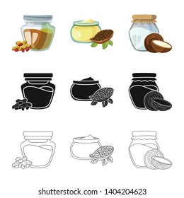 Vector design of healthy  and vegetable  sign. Set of healthy  and agriculture stock symbol for web.
