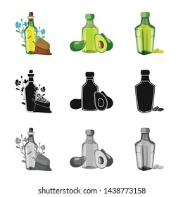 Vector design of healthy and vegetable sign. Collection of healthy and agriculture stock vector illustration.