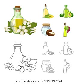 Vector design of healthy  and vegetable  symbol. Set of healthy  and agriculture vector icon for stock.