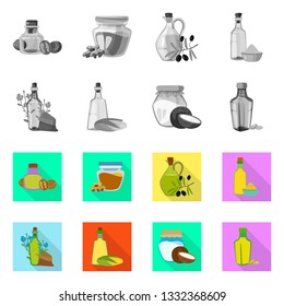 Vector design of healthy  and vegetable  symbol. Collection of healthy  and agriculture vector icon for stock.