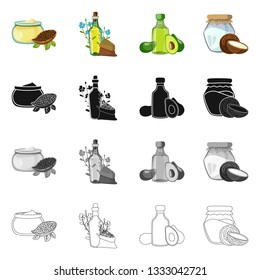 Vector design of healthy  and vegetable  symbol. Set of healthy  and agriculture stock symbol for web.