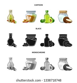 Vector design of healthy  and vegetable  symbol. Collection of healthy  and agriculture stock vector illustration.