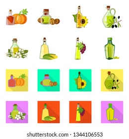 Vector design of healthy  and vegetable  symbol. Set of healthy  and agriculture stock vector illustration.