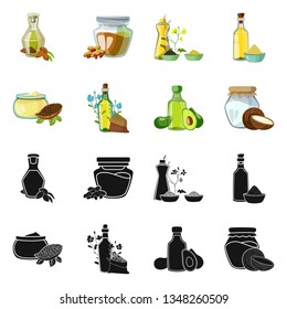 Vector design of healthy  and vegetable  symbol. Set of healthy  and agriculture vector icon for stock.