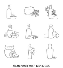 Vector design of healthy  and vegetable  symbol. Collection of healthy  and organics stock vector illustration.