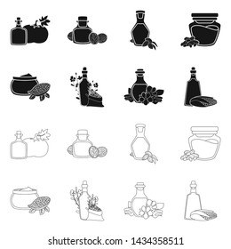 Vector design of healthy and vegetable symbol. Collection of healthy and agriculture stock symbol for web.