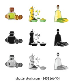 Vector design of healthy and vegetable symbol. Collection of healthy and agriculture stock symbol for web.