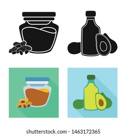 Vector design of healthy and vegetable symbol. Collection of healthy and agriculture stock symbol for web.