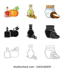 Vector design of healthy and vegetable symbol. Set of healthy and agriculture stock symbol for web.