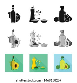 Vector design of healthy and vegetable symbol. Set of healthy and agriculture stock symbol for web.