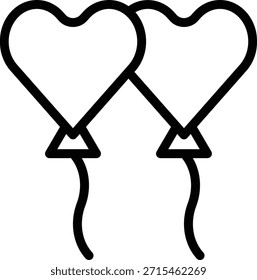 Diseño de Vector Heart Ballons Icon Style