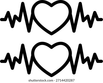 Diseño de Vector Heart Beat Icon Style
