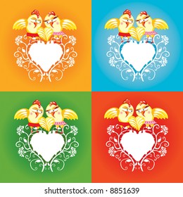 Vector design with heart and birds