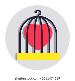 Vector design of heart cage, flat icon