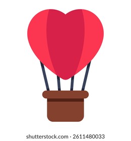 Vector design of heart parachute, flat icon