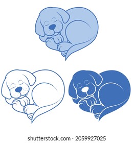 Vector design of heart shaped parrot, heart shaped mascot