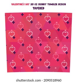 Vector design with heart symbols on ink background form Valentines Day