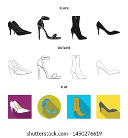 Vector design of heel and high logo. Set of heel and stiletto vector icon for stock.