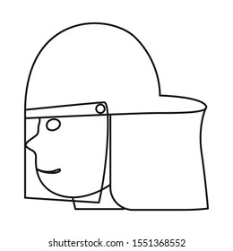 Vector design of helmet and fireman icon. Graphic of helmet and man stock vector illustration.