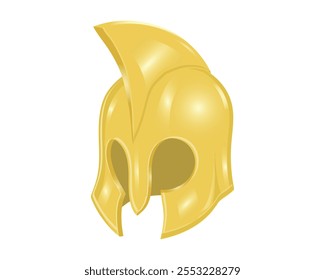 desenho vetorial de um capacete feito de ouro que era geralmente usado por soldados ou cavaleiros em tempos antigos para proteger suas cabeças na guerra, como nos tempos romanos antigos ou na era grega dos espartanos