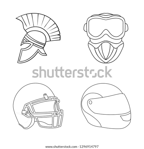 Vector design of helmet and
sport logo. Collection of helmet and moto stock vector
illustration.