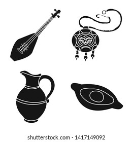 Vector design of heritage and originality logo. Set of heritage and traditions stock vector illustration.