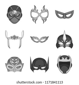 Vector design of hero and mask icon. Set of hero and superhero vector icon for stock.