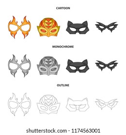 Vector design of hero and mask icon. Set of hero and superhero stock symbol for web.