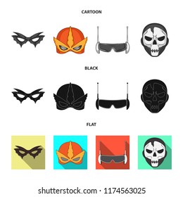 Vector design of hero and mask icon. Collection of hero and superhero vector icon for stock.