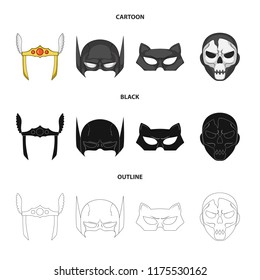 Vector design of hero and mask icon. Collection of hero and superhero vector icon for stock.