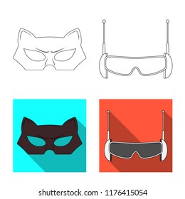 Vector design of hero and mask icon. Collection of hero and superhero stock symbol for web.