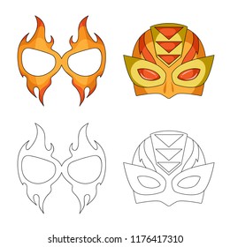 Vector design of hero and mask icon. Collection of hero and superhero vector icon for stock.