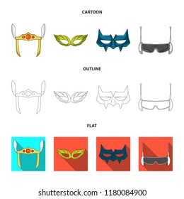 Vector design of hero and mask icon. Collection of hero and superhero stock symbol for web.