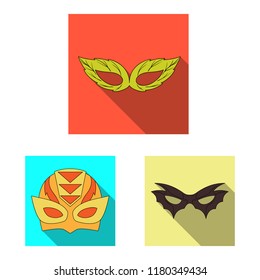 Vector design of hero and mask icon. Collection of hero and superhero stock vector illustration.