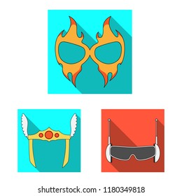 Vector design of hero and mask icon. Set of hero and superhero vector icon for stock.