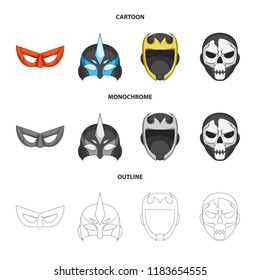 Vector design of hero and mask icon. Collection of hero and superhero stock vector illustration.