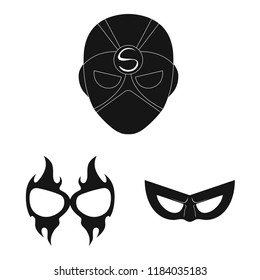 Vector design of hero and mask icon. Set of hero and superhero vector icon for stock.