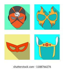 Vector design of hero and mask icon. Set of hero and superhero vector icon for stock.
