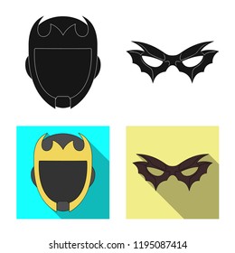 Vector design of hero and mask icon. Set of hero and superhero vector icon for stock.