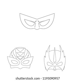 Vector design of hero and mask icon. Collection of hero and superhero vector icon for stock.