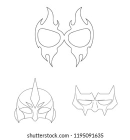Vector design of hero and mask icon. Set of hero and superhero vector icon for stock.