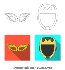 Vector design of hero and mask icon. Collection of hero and superhero stock symbol for web.