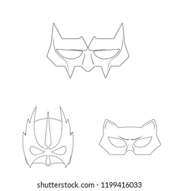 Vector design of hero and mask icon. Collection of hero and superhero stock symbol for web.