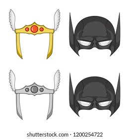 Vector design of hero and mask icon. Set of hero and superhero vector icon for stock.