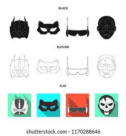 Vector design of hero and mask logo. Collection of hero and superhero stock vector illustration.